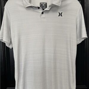 Hurley Polo Shirt Nike Dri Fit Mens XLarge Gray Short Sleeve Golf Active Wear